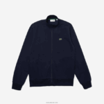 Lacoste סווטשירט צמר מוברש עם רוכסן בכושר רגיל DZ4D0D1270 כחול כהה 166 גברים - Image 5