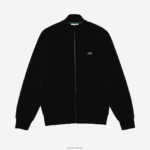 Lacoste סווטשירט צמר מוברש עם רוכסן בכושר רגיל DZ4D0D1269 שחור 031 גברים - Image 5