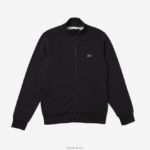 Lacoste סווטשירט צמר מוברש עם רוכסן בכושר רגיל DZ4D0D1271 אפור el6 גברים - Image 5