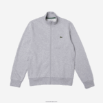 Lacoste סווטשירט צמר מוברש עם רוכסן בכושר רגיל DZ4D0D1272 chine אפור cca גברים - Image 5
