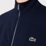 Lacoste סווטשירט צמר מוברש עם רוכסן בכושר רגיל DZ4D0D1270 כחול כהה 166 גברים - Image 6