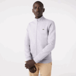 Lacoste סווטשירט צמר מוברש עם רוכסן בכושר רגיל DZ4D0D1272 chine אפור cca גברים