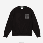 Lacoste סווטשירט צמר עם הדפס צווארון בגזרה רופפת DZ4D0D1197 שחור 031 גברים - Image 2