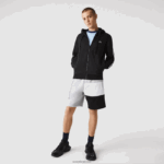 Lacoste סווטשירט צמר עם רוכסן באותיות קולורבלוק עם ברדס DZ4D0D998 שחור 8vm גברים - Image 2