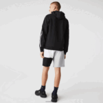 Lacoste סווטשירט צמר עם רוכסן באותיות קולורבלוק עם ברדס DZ4D0D998 שחור 8vm גברים - Image 3