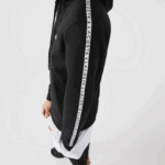 Lacoste סווטשירט צמר עם רוכסן באותיות קולורבלוק עם ברדס DZ4D0D998 שחור 8vm גברים - Image 5