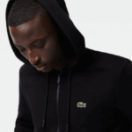 Lacoste סווטשירט צמר עם רוכסן בכיס קנגורו DZ4D0D296 שחור 031 גברים - Image 2