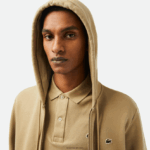Lacoste סווטשירט צמר עם רוכסן בכיס קנגורו DZ4D0D351 בז' cb8 גברים - Image 2