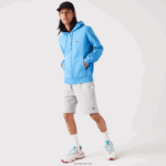 Lacoste סווטשירט צמר עם רוכסן בכיס קנגורו DZ4D0D1047 כחול 4xa גברים