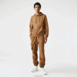 Lacoste סווטשירט צמר עם רוכסן בכיס קנגורו DZ4D0D1176 חום z0w גברים