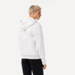 Lacoste סווטשירט צמר עם רוכסן בכיס קנגורו DZ4D0D295 לבן 001 גברים - Image 3
