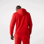 Lacoste סווטשירט צמר עם רוכסן בכיס קנגורו DZ4D0D1011 אדום 240 גברים - Image 3