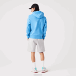 Lacoste סווטשירט צמר עם רוכסן בכיס קנגורו DZ4D0D1047 כחול 4xa גברים - Image 3