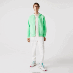 Lacoste סווטשירט צמר עם רוכסן בכיס קנגורו DZ4D0D1171 ירוק בהיר 0vz גברים - Image 4