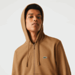 Lacoste סווטשירט צמר עם רוכסן בכיס קנגורו DZ4D0D1176 חום z0w גברים - Image 4