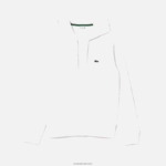 Lacoste סווטשירט צמר עם רוכסן בכיס קנגורו DZ4D0D295 לבן 001 גברים - Image 4