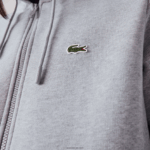 Lacoste סווטשירט צמר עם רוכסן בכיס קנגורו DZ4D0D1039 chine אפור cca גברים - Image 4