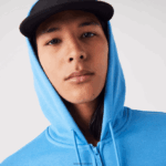 Lacoste סווטשירט צמר עם רוכסן בכיס קנגורו DZ4D0D1047 כחול 4xa גברים - Image 4