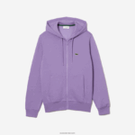 Lacoste סווטשירט צמר עם רוכסן בכיס קנגורו DZ4D0D1102 gfu סגול גברים - Image 5