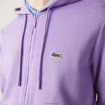 Lacoste סווטשירט צמר עם רוכסן בכיס קנגורו DZ4D0D1102 gfu סגול גברים - Image 6
