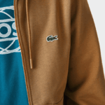 Lacoste סווטשירט צמר עם רוכסן בכיס קנגורו DZ4D0D1176 חום z0w גברים - Image 6