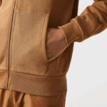 Lacoste סווטשירט צמר עם רוכסן בכיס קנגורו DZ4D0D1176 חום z0w גברים - Image 7