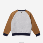 Lacoste סווטשירט קולור בלוק ממותג DZ4D0D3195 אפור צ'ין חום כחול כהה ne1 בנים - Image 4