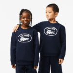 Lacoste סווטשירט קולורבלוק ממותג ניגודי DZ4D0D3055 כחול כהה לבן 525 ילדים