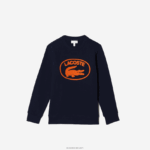Lacoste סווטשירט קולורבלוק ממותג ניגודי DZ4D0D3056 כחול כהה 166 ילדים - Image 5