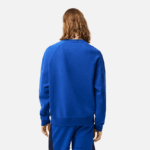 Lacoste סווטשירט קולורבלוק פליסה מוברש DZ4D0D330 כחול כהה לבן cjl גברים - Image 3