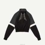 Lacoste סווטשירט קולורבלוק קצוץ בגזרה רופפת DZ4D0D2580 שחור c31 נשים - Image 4