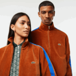 Lacoste סווטשירט קטיפה עם רוכסן בכושר רגיל DZ4D0D1117 חום 3pb גברים - Image 2