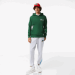 Lacoste סווטשירט קפוצ'ון בהדפס אפקט קומי DZ4D0D1132 ירוק 132 גברים - Image 2