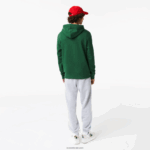 Lacoste סווטשירט קפוצ'ון בהדפס אפקט קומי DZ4D0D1132 ירוק 132 גברים - Image 3