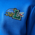 Lacoste סווטשירט קפוצ'ון בהדפס אפקט קומי DZ4D0D1134 כחול k1q גברים - Image 4