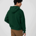 Lacoste סווטשירט קפוצ'ון מונוגרמה ממותג בגזרה רופפת DZ4D0D970 ירוק 132 גברים - Image 2