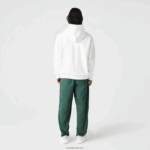 Lacoste סווטשירט קפוצ'ון מונוגרמה ממותג בגזרה רופפת DZ4D0D972 לבן 70V גברים - Image 3