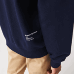 Lacoste סווטשירט קפוצ'ון מוצק בכושר קלאסי DZ4D0D359 כחול כהה 166 גברים - Image 5
