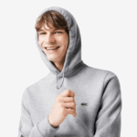 Lacoste סווטשירט קפוצ'ון מכותנה אורגנית DZ4D0D288 chine אפור cca גברים - Image 2