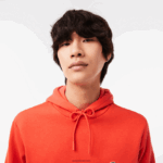 Lacoste סווטשירט קפוצ'ון מכותנה אורגנית DZ4D0D353 כתום 02k גברים - Image 2