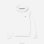Lacoste סווטשירט קפוצ'ון מכותנה אורגנית DZ4D0D265 לבן 001 גברים