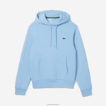Lacoste סווטשירט קפוצ'ון מכותנה אורגנית DZ4D0D267 כחול hbp גברים - Image 4