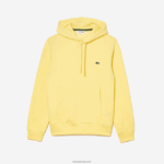 Lacoste סווטשירט קפוצ'ון מכותנה אורגנית DZ4D0D310 צהוב 107 גברים - Image 4