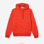 Lacoste סווטשירט קפוצ'ון מכותנה אורגנית DZ4D0D353 כתום 02k גברים - Image 4