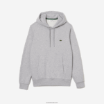 Lacoste סווטשירט קפוצ'ון מכותנה אורגנית DZ4D0D288 chine אפור cca גברים - Image 5