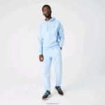 Lacoste סווטשירט קפוצ'ון מכותנה אורגנית DZ4D0D267 כחול hbp גברים