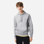 Lacoste סווטשירט קפוצ'ון מכותנה אורגנית DZ4D0D288 chine אפור cca גברים