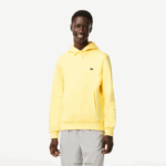 Lacoste סווטשירט קפוצ'ון מכותנה אורגנית DZ4D0D310 צהוב 107 גברים