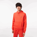 Lacoste סווטשירט קפוצ'ון מכותנה אורגנית DZ4D0D353 כתום 02k גברים