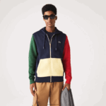 Lacoste סווטשירט קפוצ'ון עם רוכסן בהתאמה קלאסית DZ4D0D1080 כחול כהה ירוק אדום צהוב my2 גברים
